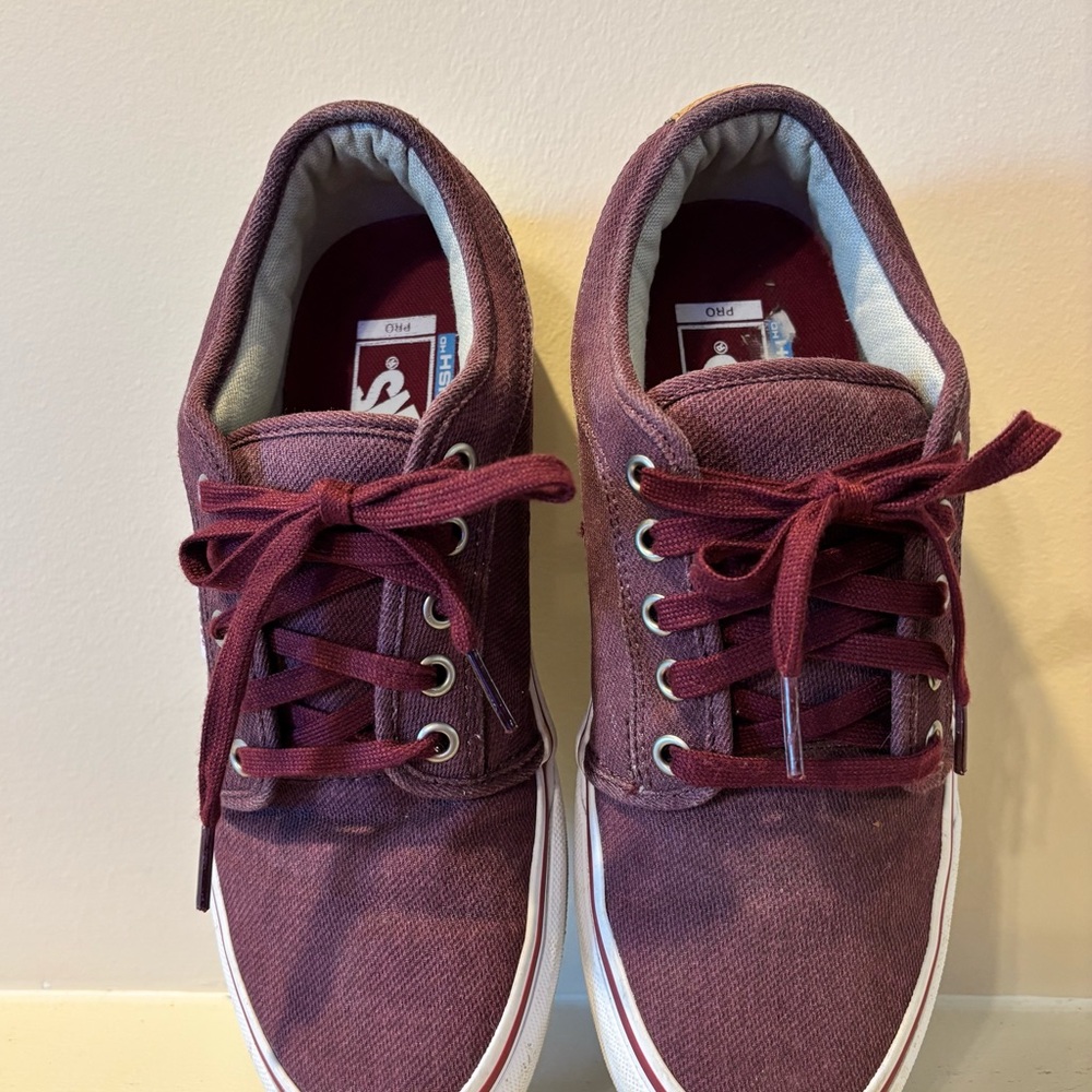 Men's Burgundy Canvas Low-Top Sneakers